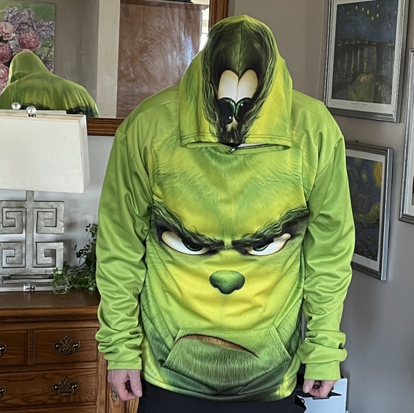 The Grinch Novelty Hoodie Size 5X Bright Green - Picture 7 of 7
